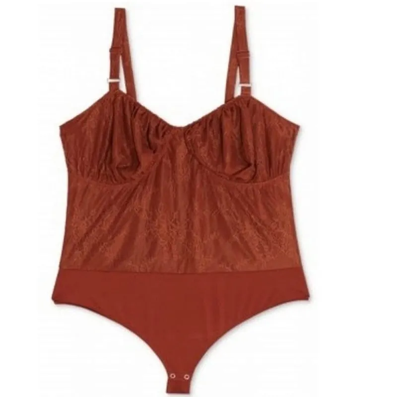 Danielle Bernstein Women's Lace Thong Bodysuit Brown Size 6 sold by Zulily