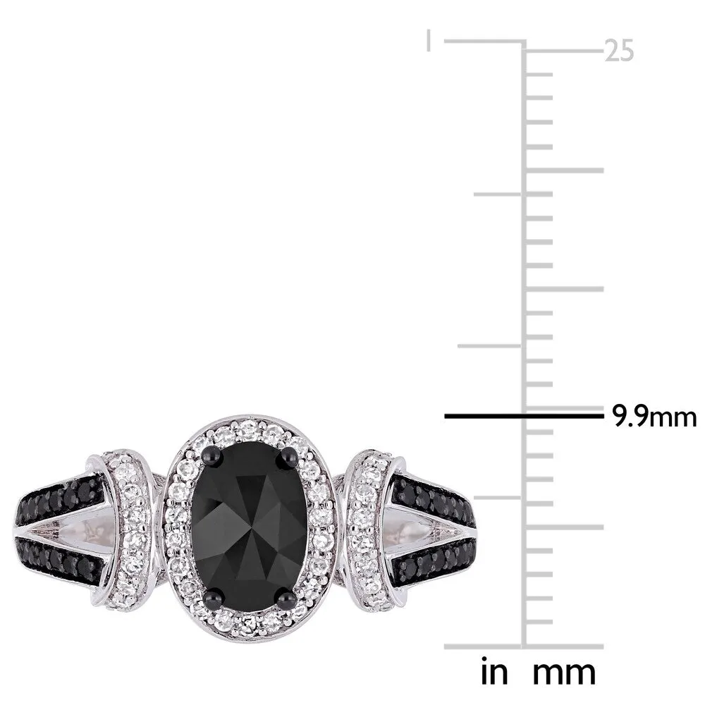 Miadora 10k White Gold with Black Rhodium 1ct TDW Black and White Diamond Split Shank Ring sold by Zulily product image thumbnail 4
