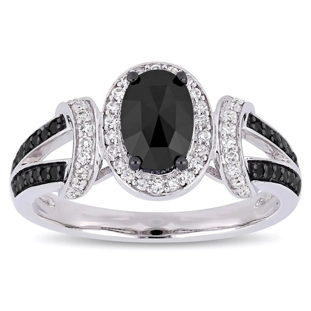 Miadora 10k White Gold with Black Rhodium 1ct TDW Black and White Diamond Split Shank Ring sold by Zulily product image thumbnail 3