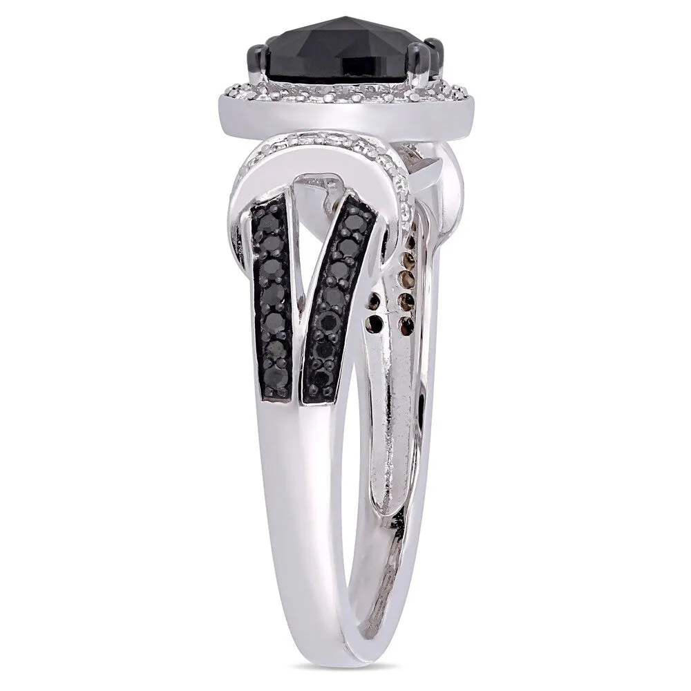 Miadora 10k White Gold with Black Rhodium 1ct TDW Black and White Diamond Split Shank Ring sold by Zulily product image thumbnail 5