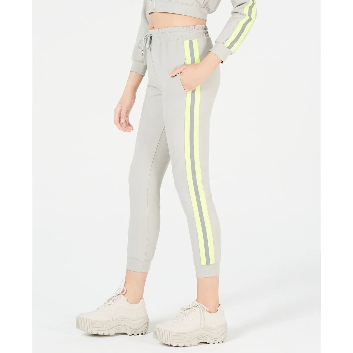Waisted Women's Reflective Trim Sweatpants White/Orange Size Small sold by Zulily product image thumbnail 2
