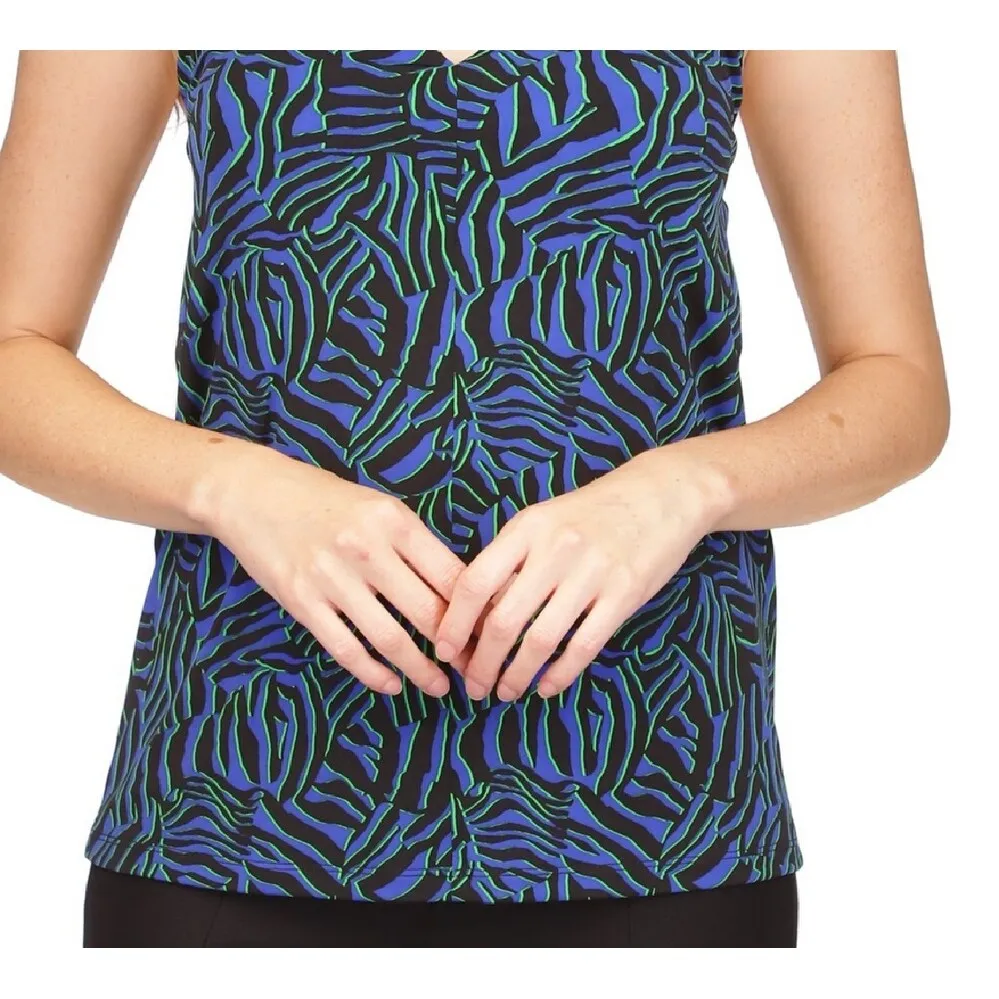 Michael Kors Women's Zebra Print Chain Halter Top Blue Size X-Small sold by Zulily product image thumbnail 3