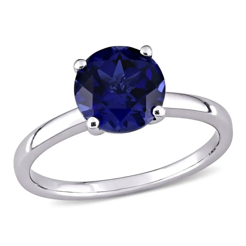 Miadora 10k White Gold Created Blue Sapphire Solitaire Engagement Ring sold by Zulily