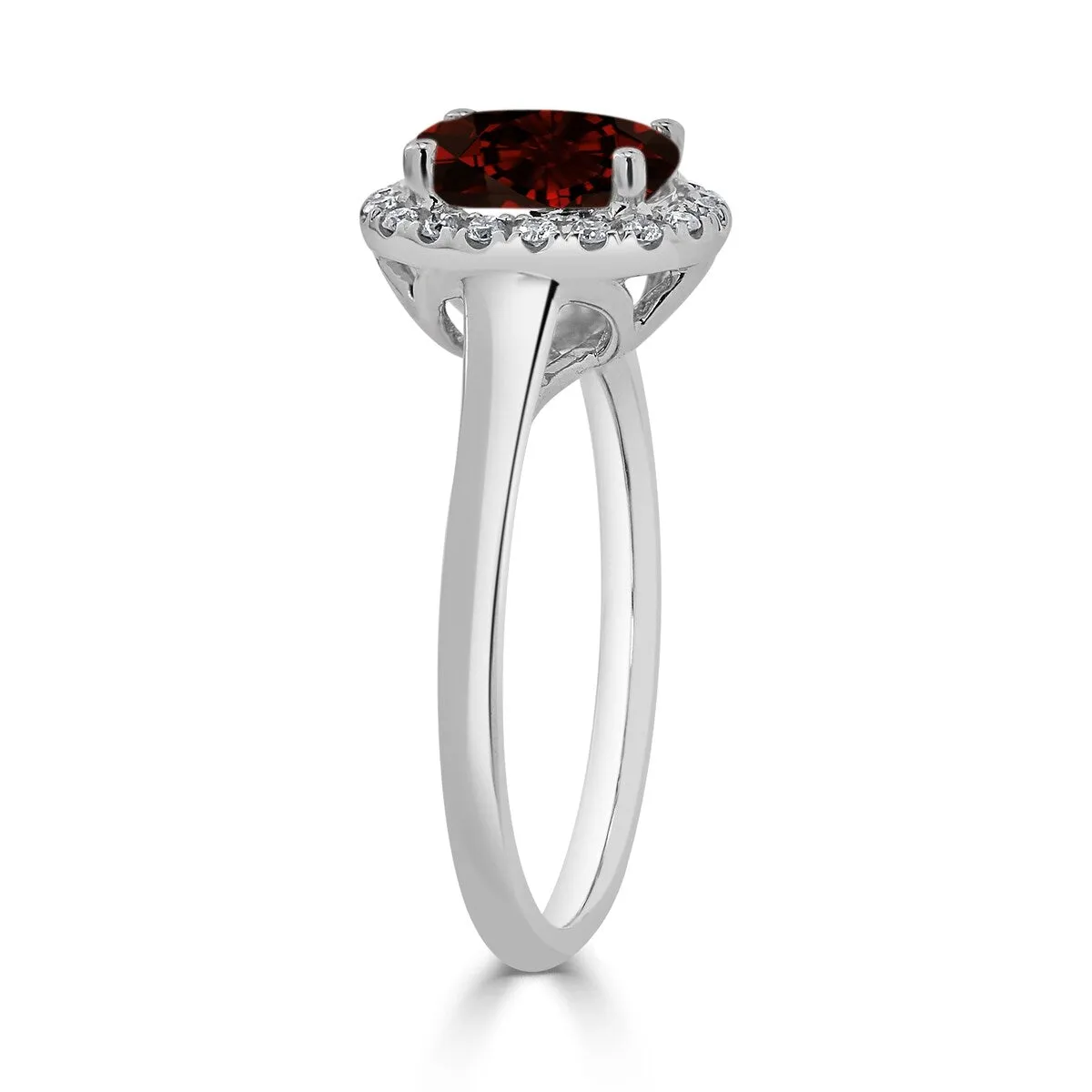 Auriya Classic 1ct Oval Garnet and Halo Diamond Engagement Ring 1/8cttw 14k Gold sold by Zulily product image thumbnail 4