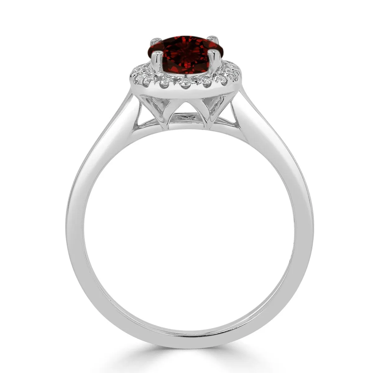 Auriya Classic 1ct Oval Garnet and Halo Diamond Engagement Ring 1/8cttw 14k Gold sold by Zulily product image thumbnail 5
