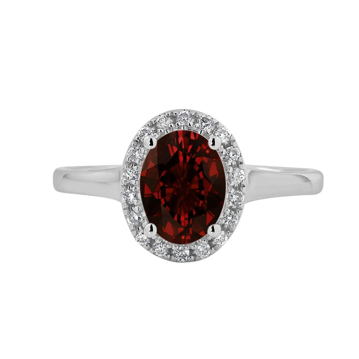 Auriya Classic 1ct Oval Garnet and Halo Diamond Engagement Ring 1/8cttw 14k Gold sold by Zulily product image thumbnail 2