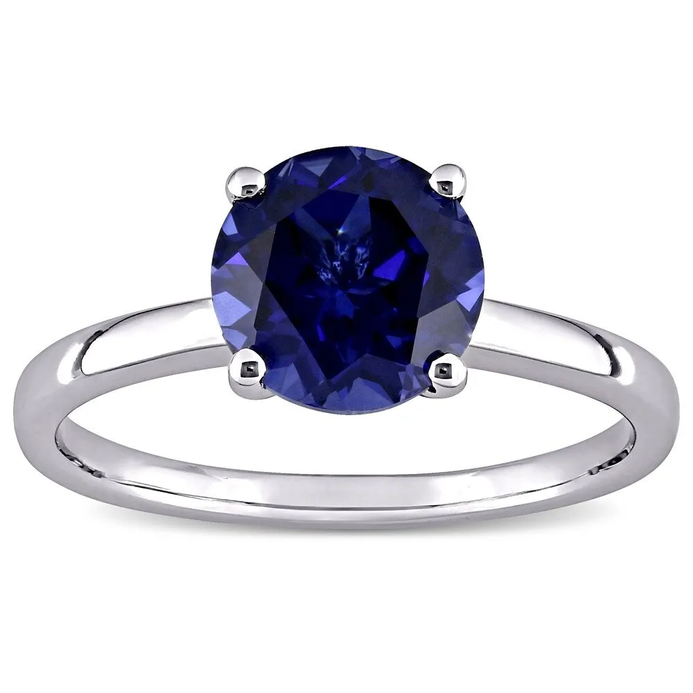 Miadora 10k White Gold Created Blue Sapphire Solitaire Engagement Ring sold by Zulily product image thumbnail 2