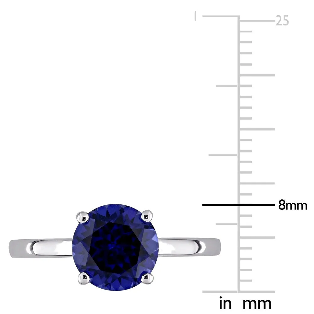 Miadora 10k White Gold Created Blue Sapphire Solitaire Engagement Ring sold by Zulily product image thumbnail 5