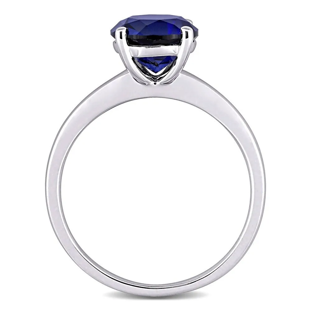 Miadora 10k White Gold Created Blue Sapphire Solitaire Engagement Ring sold by Zulily product image thumbnail 4