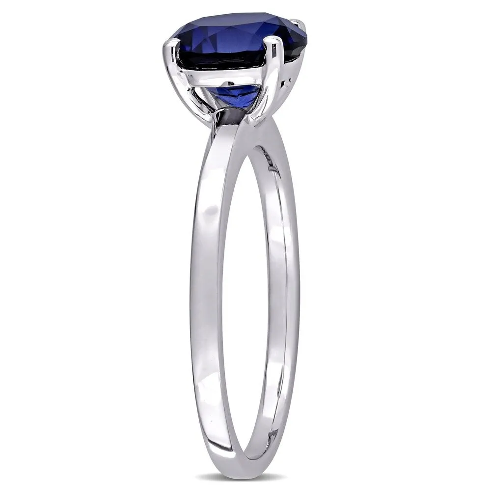 Miadora 10k White Gold Created Blue Sapphire Solitaire Engagement Ring sold by Zulily product image thumbnail 3
