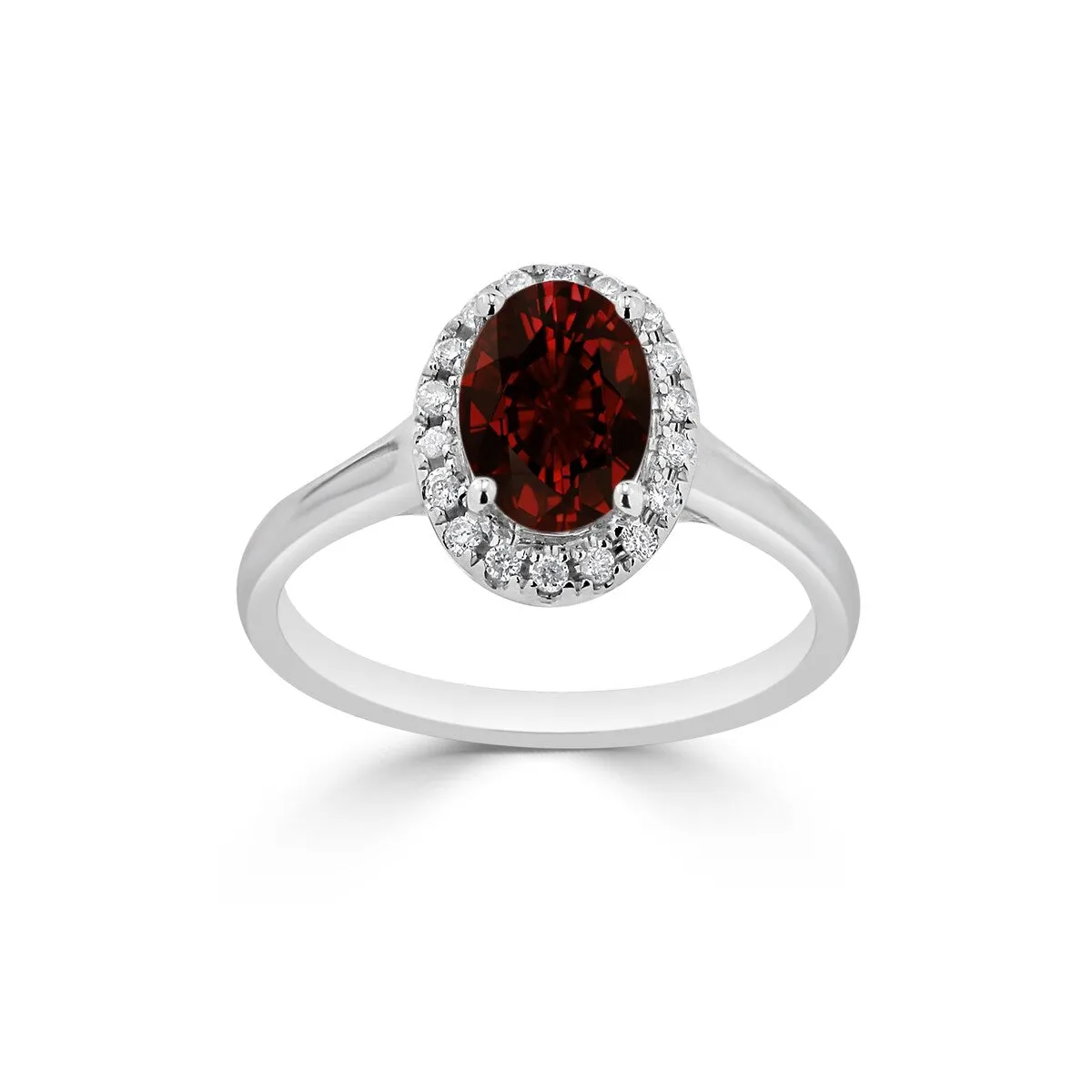 Auriya Classic 1ct Oval Garnet and Halo Diamond Engagement Ring 1/8cttw 14k Gold sold by Zulily product image thumbnail 3