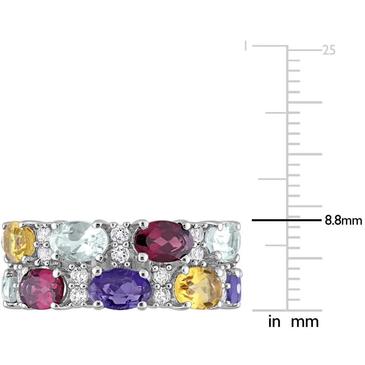Miadora Aquamarine, Rhodolite, Citrine, Iolite & White Topaz Mosaic Ring in Sterling Silver sold by Zulily product image thumbnail 3