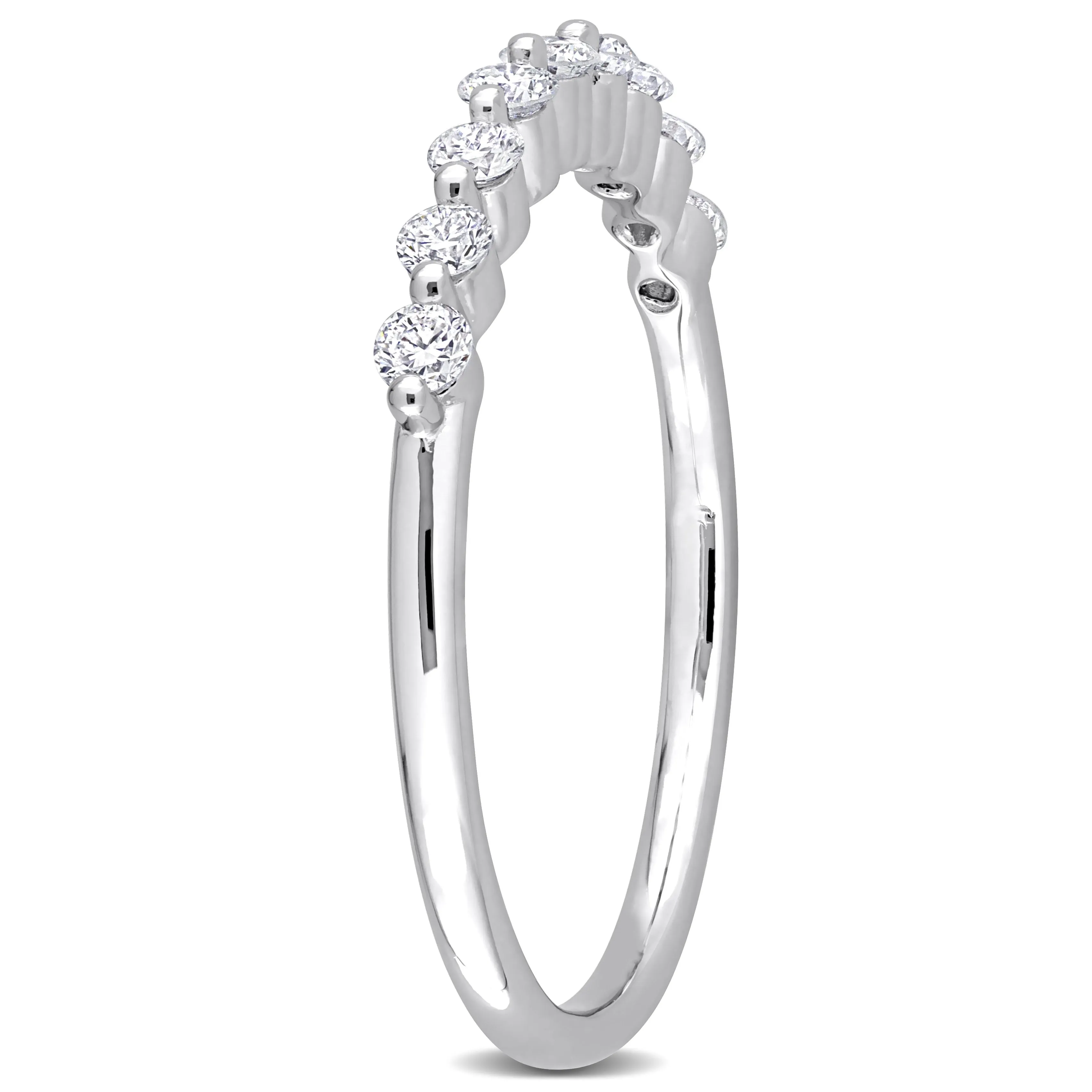 Created Forever 1/3ct TDW Lab-Grown Diamond Semi-Eternity Ring in Platinum Silver sold by Zulily product image thumbnail 3