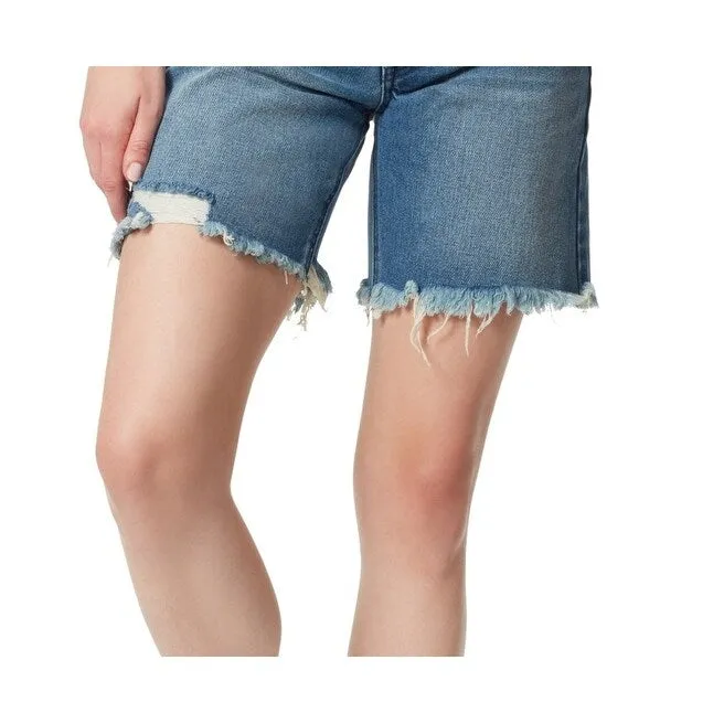Jessica Simpson Women's Raw Hem High Rise Bermuda Shorts Blue Size 31 sold by Zulily product image thumbnail 3