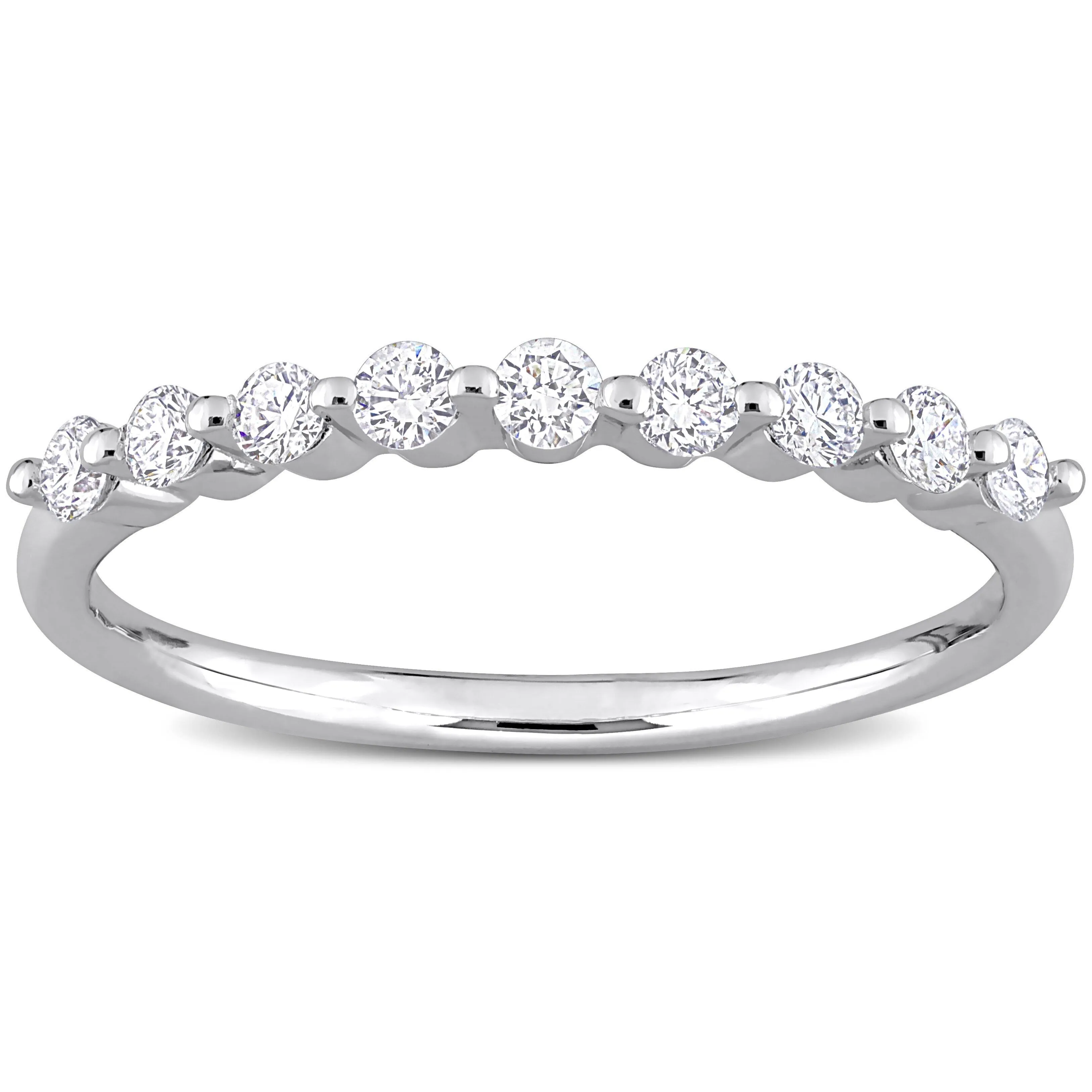 Created Forever 1/3ct TDW Lab-Grown Diamond Semi-Eternity Ring in Platinum Silver sold by Zulily product image thumbnail 2