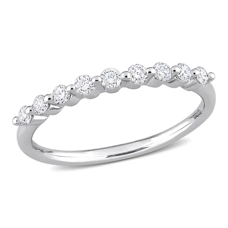 Created Forever 1/3ct TDW Lab-Grown Diamond Semi-Eternity Ring in Platinum Silver sold by Zulily