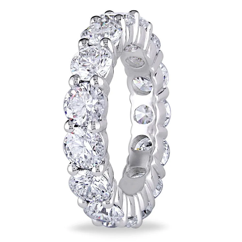 Miadora 18k White Gold 5ct TDW Diamond Full Eternity Ring sold by Zulily product image thumbnail 3