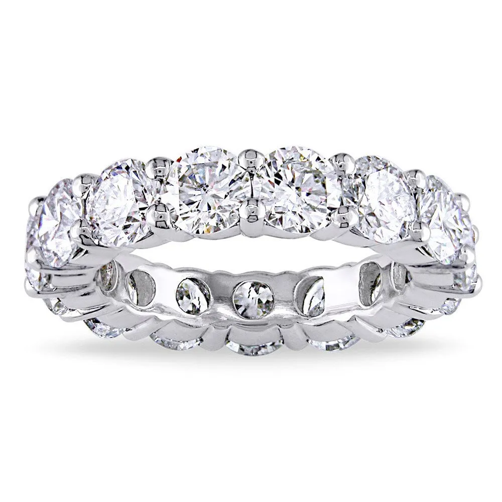 Miadora 18k White Gold 5ct TDW Diamond Full Eternity Ring sold by Zulily