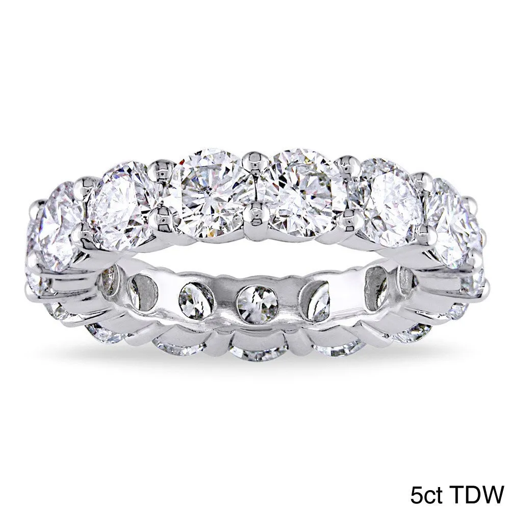 Miadora 18k White Gold 5ct TDW Diamond Full Eternity Ring sold by Zulily product image thumbnail 2