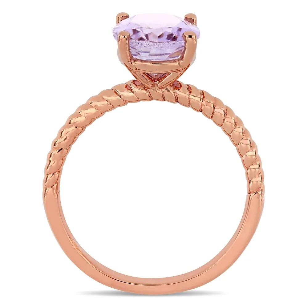 Miadora 14k Rose Gold Oval-Cut Rose De France Solitaire Twist Ring sold by Zulily product image thumbnail 3