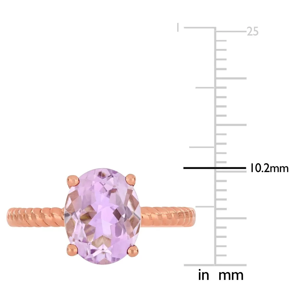 Miadora 14k Rose Gold Oval-Cut Rose De France Solitaire Twist Ring sold by Zulily product image thumbnail 4