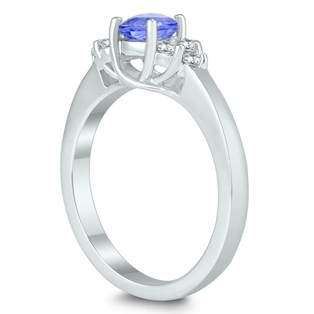 5MM Tanzanite and Diamond Cynthia Ring in 10K White Gold sold by Zulily product image thumbnail 2