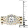 De Couer 14k Yellow Gold 1 1/4ct TDW Diamond Halo Engagement Ring Set with One Band sold by Zulily