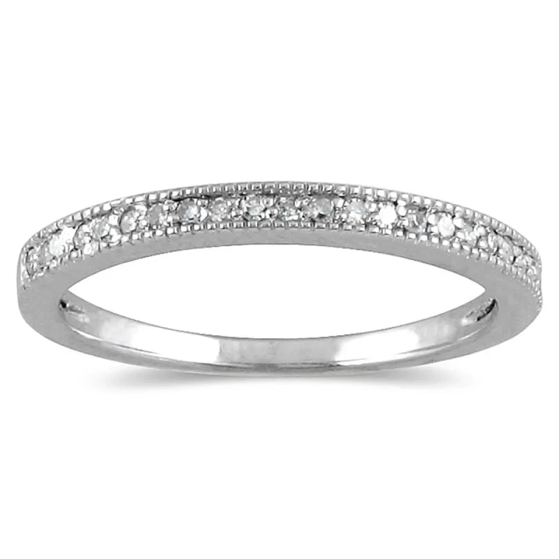 1/10 Carat TW Diamond Wedding Band in 10K White Gold sold by Zulily