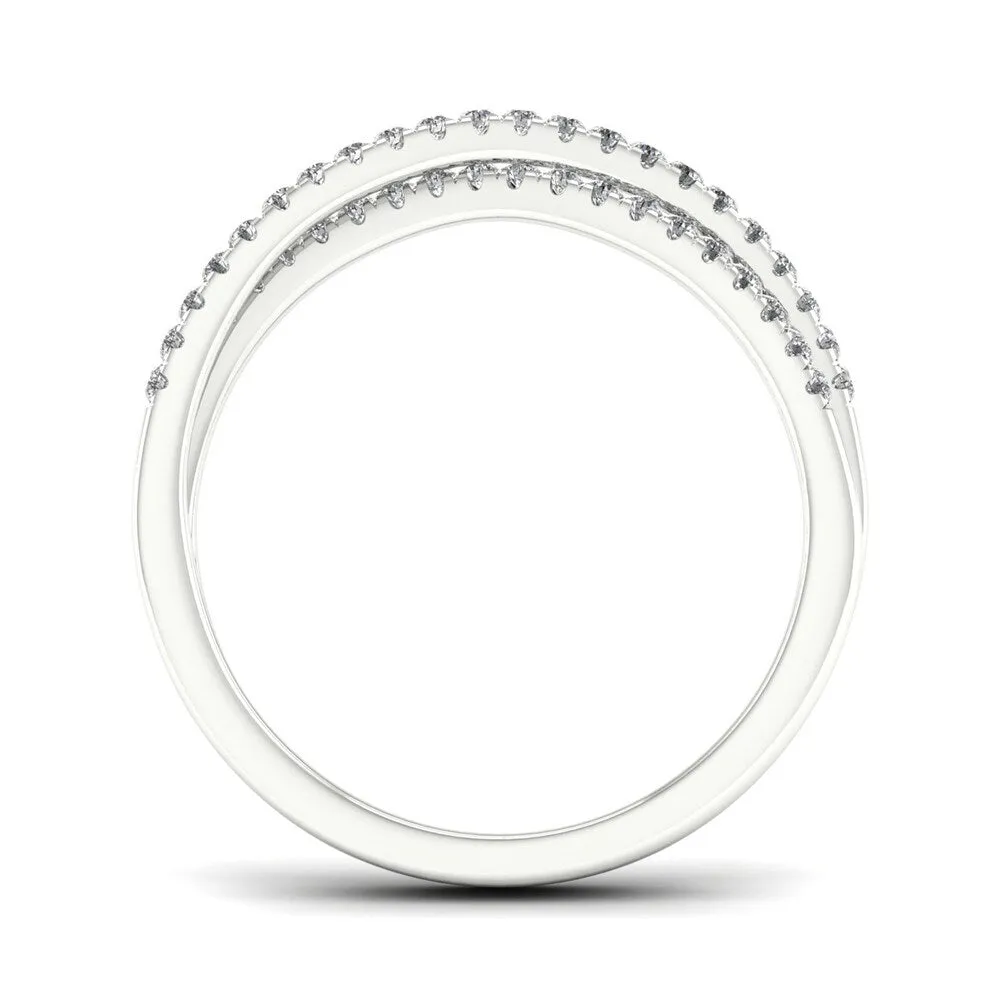 10k White Gold 1/4ct TDW Diamond Double Row Band by De Couer - White H-I sold by Zulily product image thumbnail 3