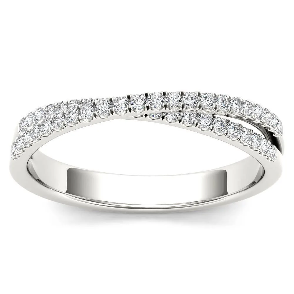 10k White Gold 1/4ct TDW Diamond Double Row Band by De Couer - White H-I sold by Zulily product image thumbnail 5