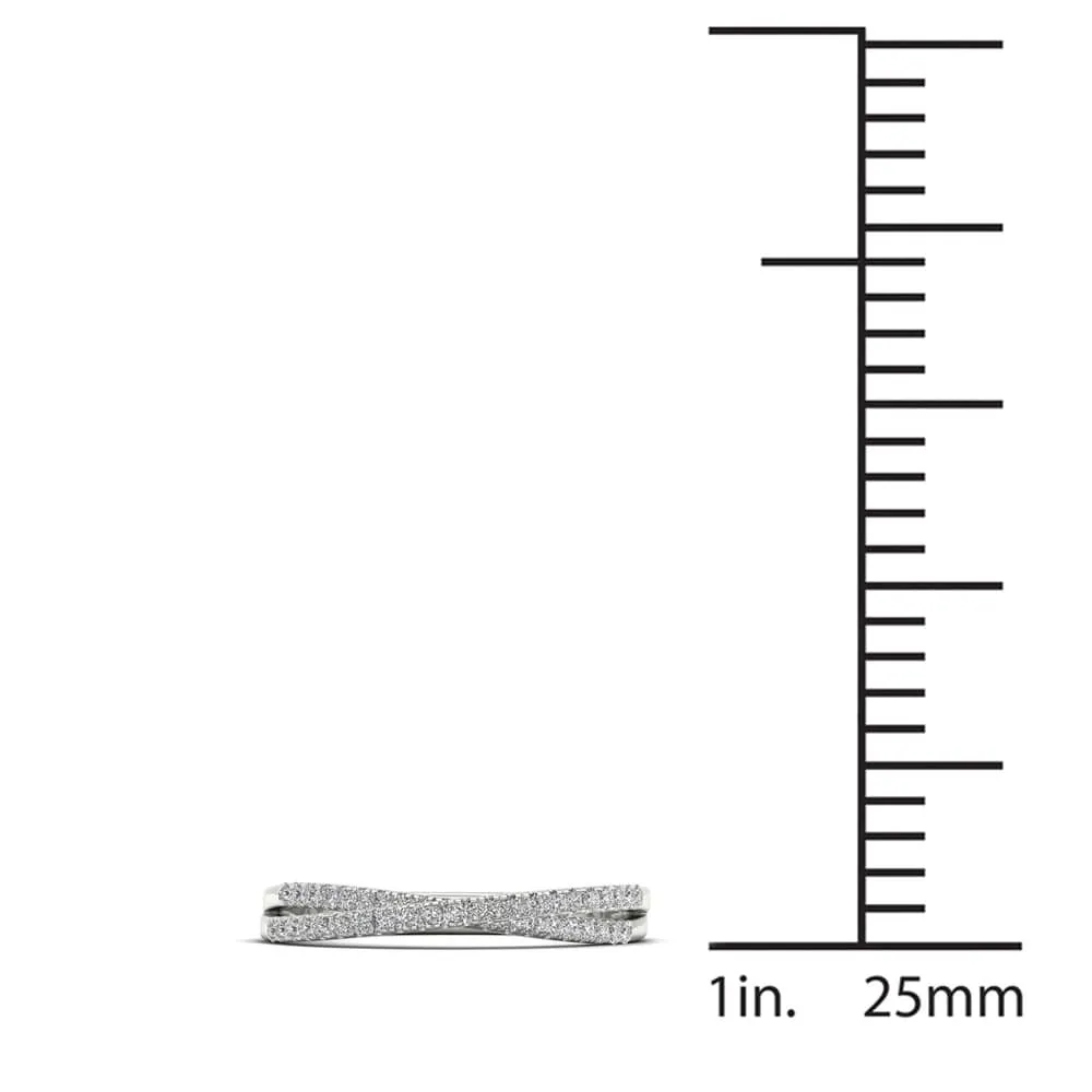 10k White Gold 1/4ct TDW Diamond Double Row Band by De Couer - White H-I sold by Zulily product image thumbnail 4