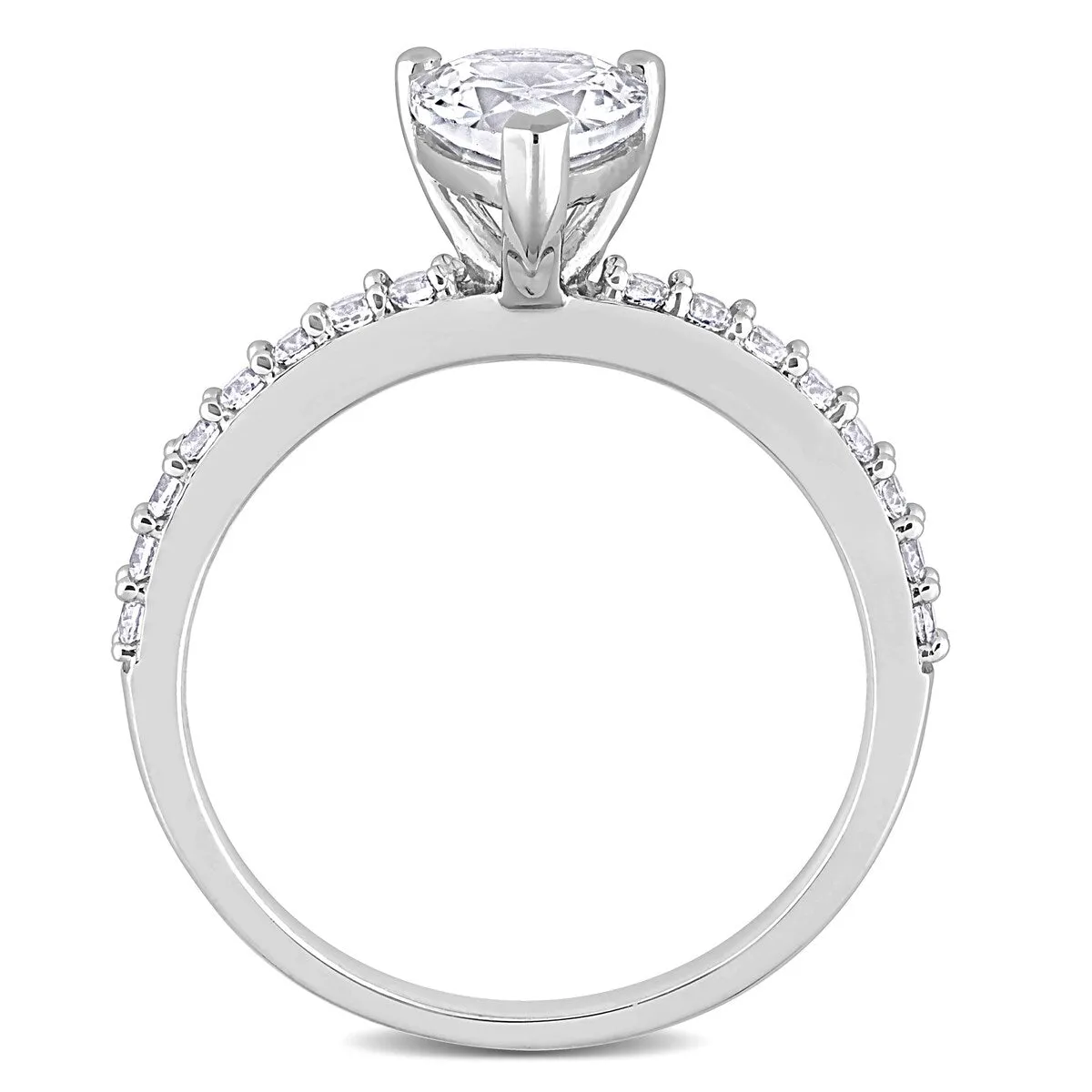 Miadora 2 1/8ct TGW Pear-cut Created White Sapphire Teardrop Engagement Ring in 10k White Gold sold by Zulily product image thumbnail 5