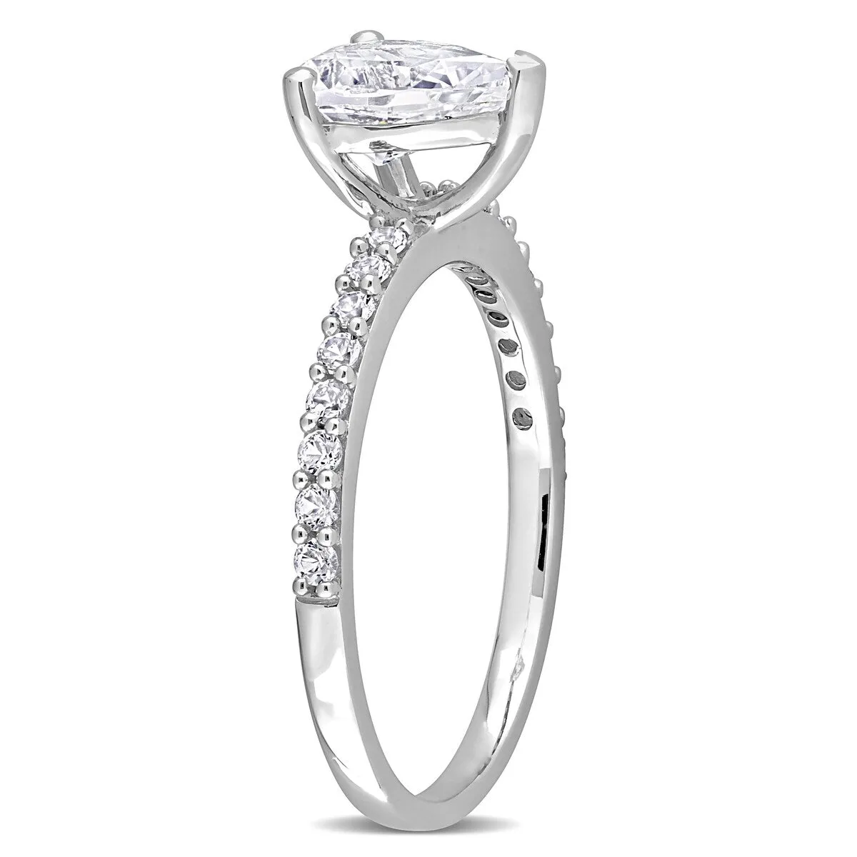 Miadora 2 1/8ct TGW Pear-cut Created White Sapphire Teardrop Engagement Ring in 10k White Gold sold by Zulily product image thumbnail 4