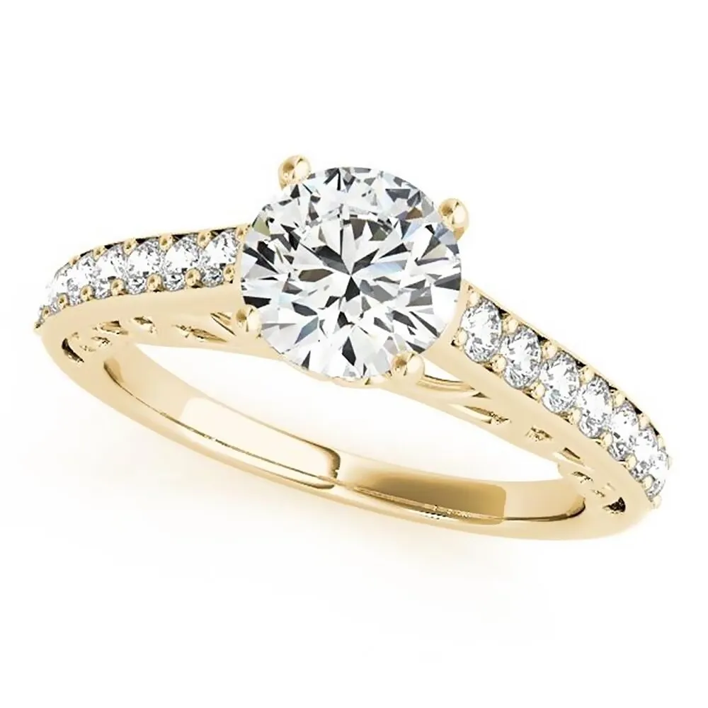Auriya 14k Gold 2 1/2ct Round Brilliant Moissanite and 1/3ctw Diamond Engagement Ring sold by Zulily product image thumbnail 2