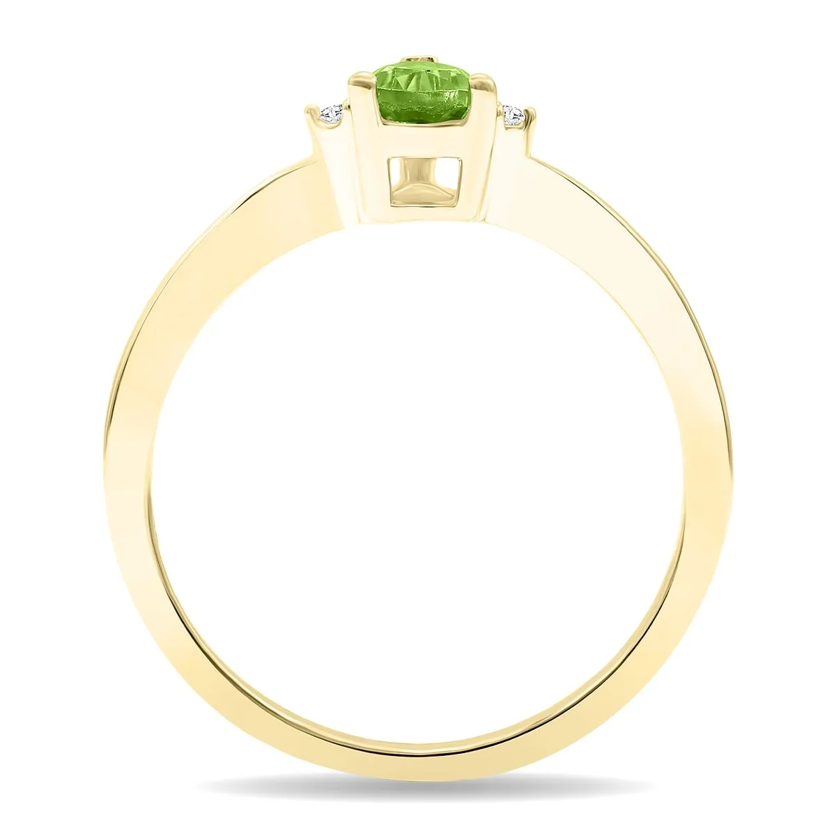 Women's Pear Shaped Peridot and Diamond Classic Band in 10K Yellow Gold sold by Zulily product image thumbnail 2