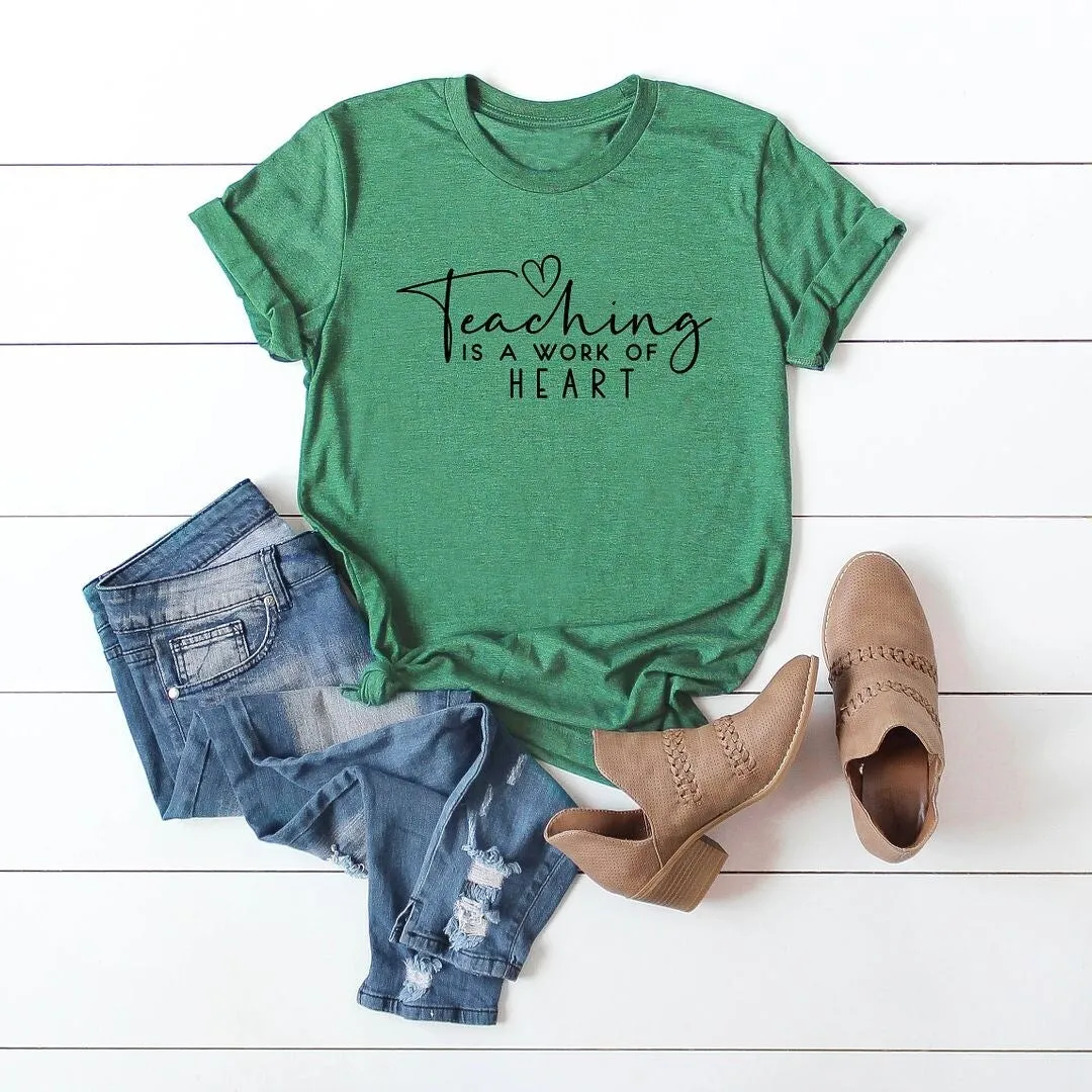 Teaching Is A Work Of Heart Short Sleeve Tee sold by Zulily