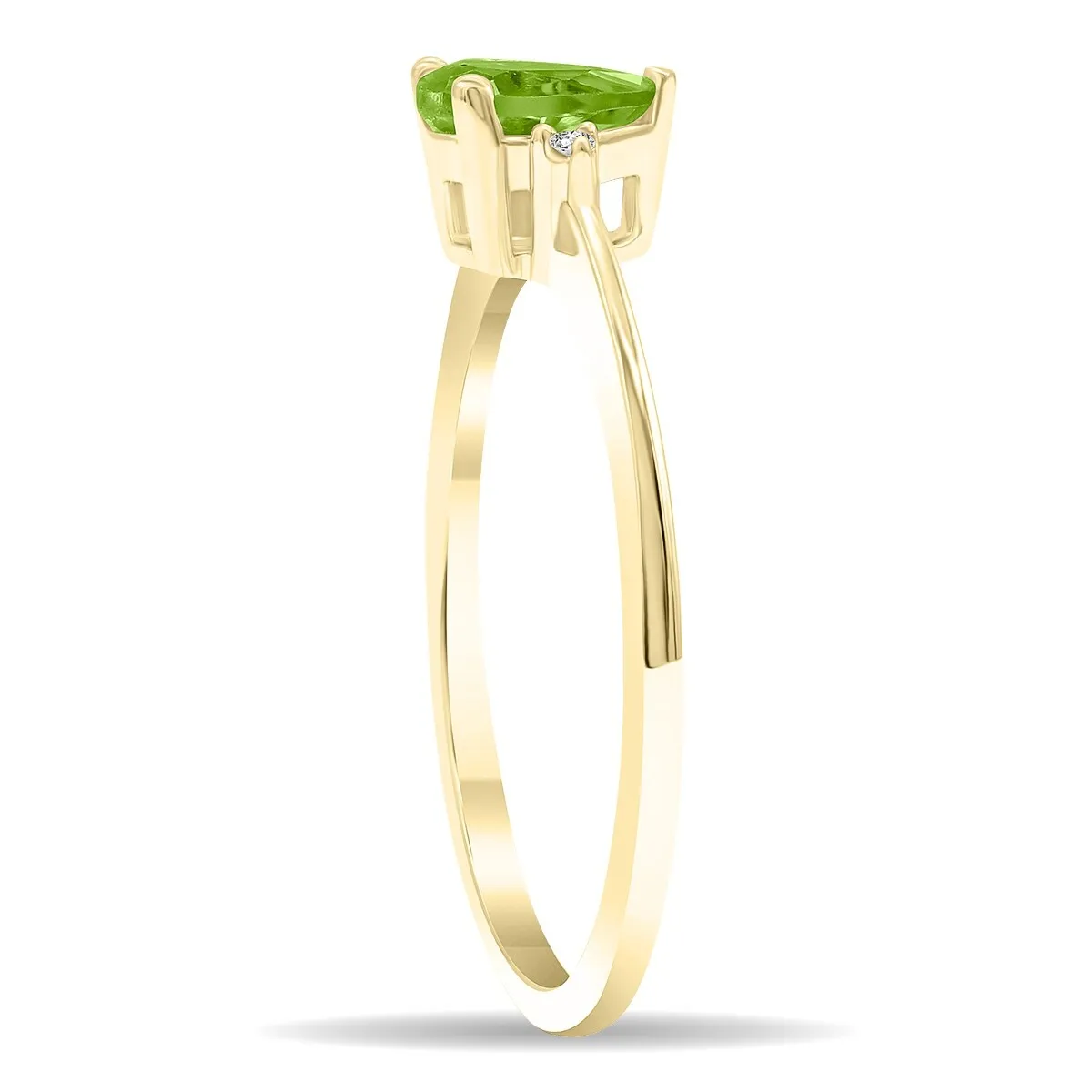 Women's Pear Shaped Peridot and Diamond Classic Band in 10K Yellow Gold sold by Zulily product image thumbnail 3
