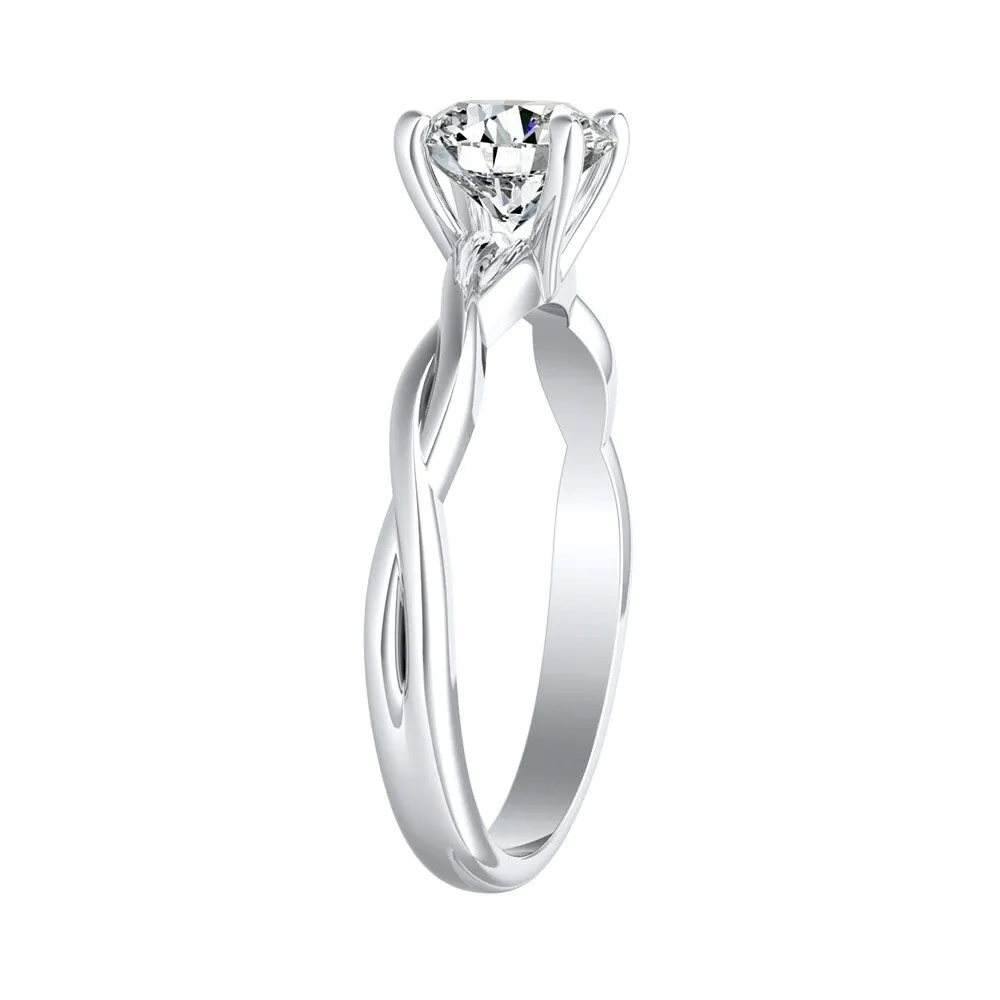 Auriya 14k Gold Twisted 3 carat TW Round Solitaire Moissanite Engagement Ring sold by Zulily product image thumbnail 4