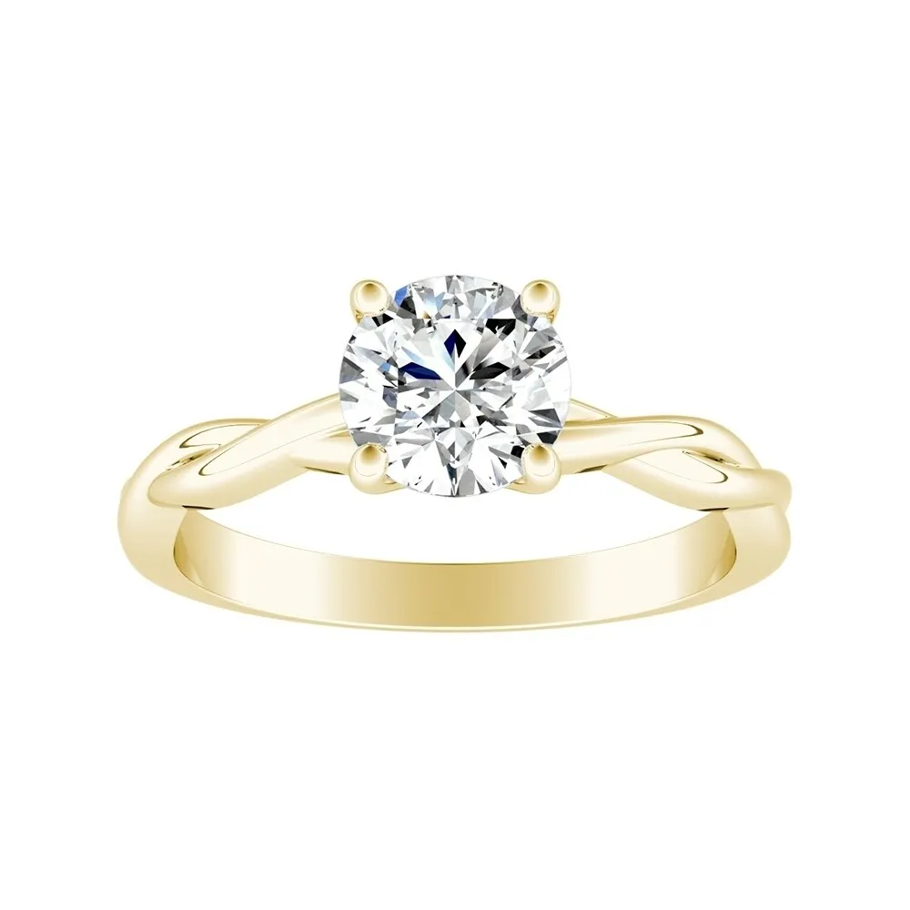 Auriya 14k Gold Twisted 3 carat TW Round Solitaire Moissanite Engagement Ring sold by Zulily product image thumbnail 2