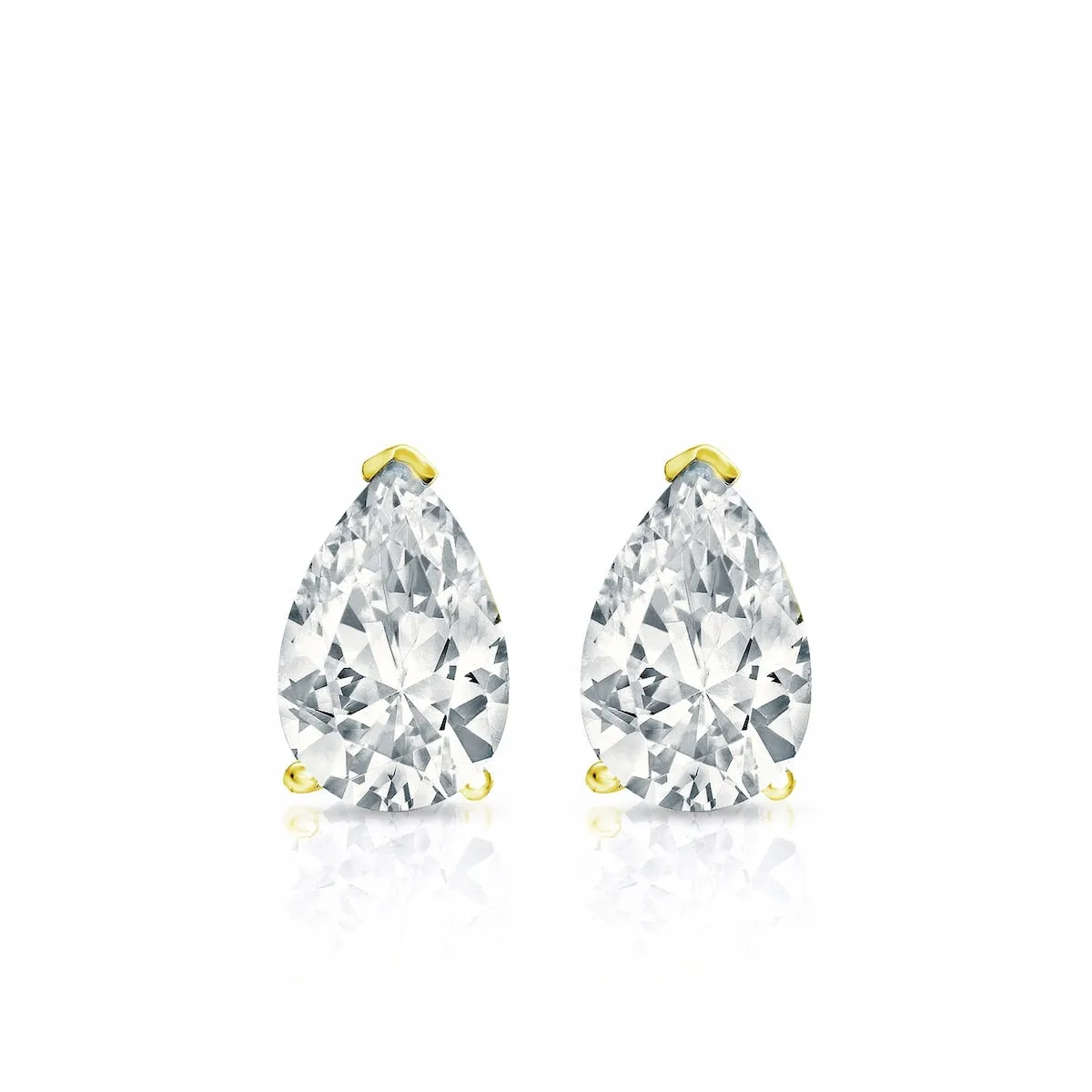 Auriya 18-karat Gold Lab Grown 0.50 carat TDW Pear Diamond Stud Earrings V-End Prong Push-back sold by Zulily product image thumbnail 4
