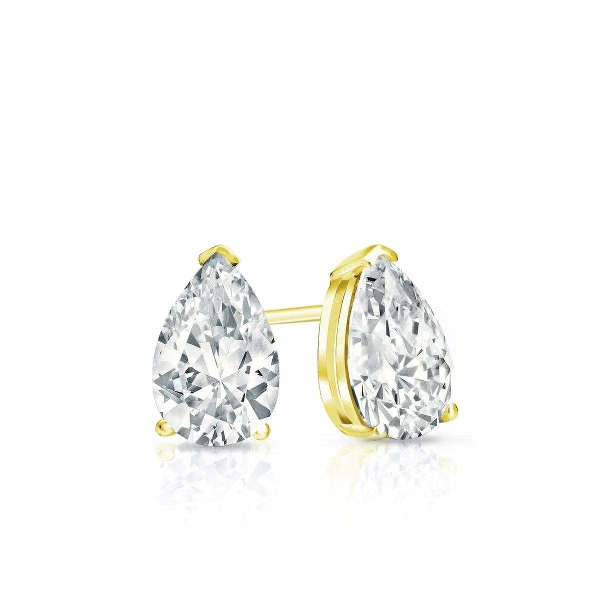 Auriya 18-karat Gold Lab Grown 0.50 carat TDW Pear Diamond Stud Earrings V-End Prong Push-back sold by Zulily product image thumbnail 3