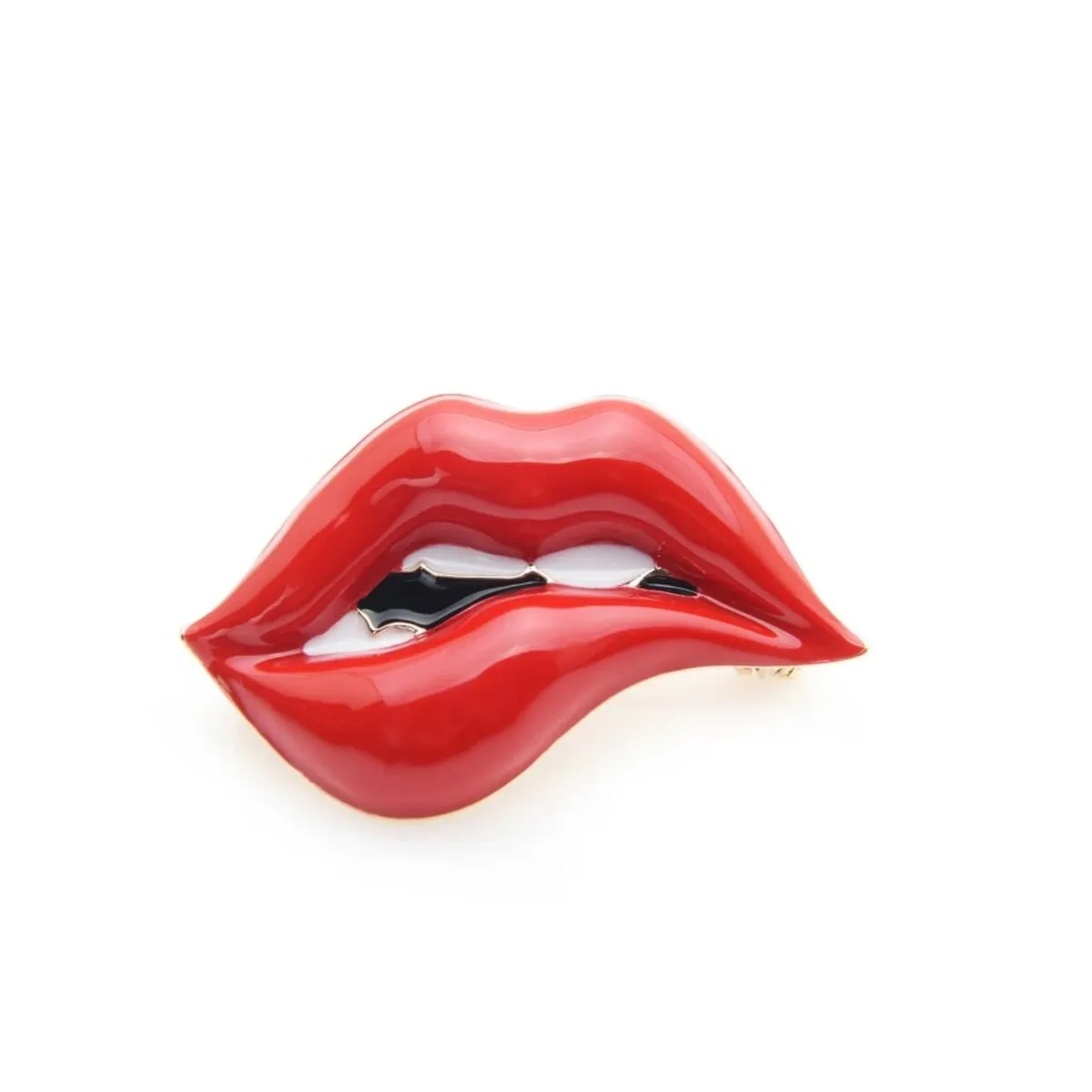 Don't AsK Red Lips Brooch Pin sold by Zulily