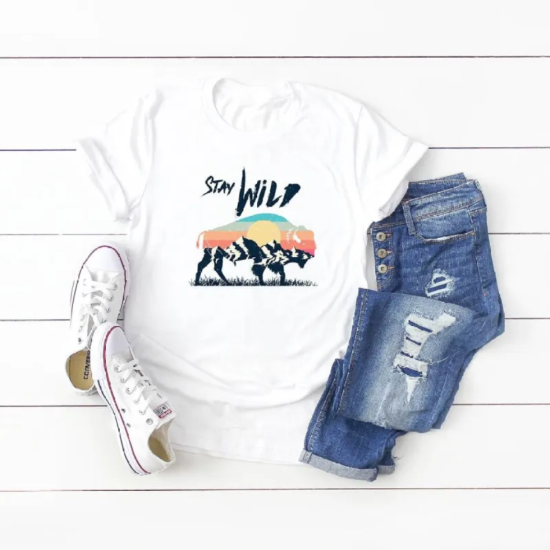 Stay Wild Buffalo Short Sleeve Tee sold by Zulily
