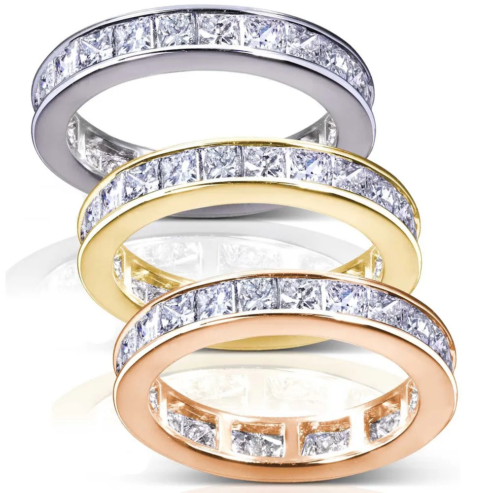 Annello 14k Gold 3ct TDW Princess Diamond Eternity Ring sold by Zulily