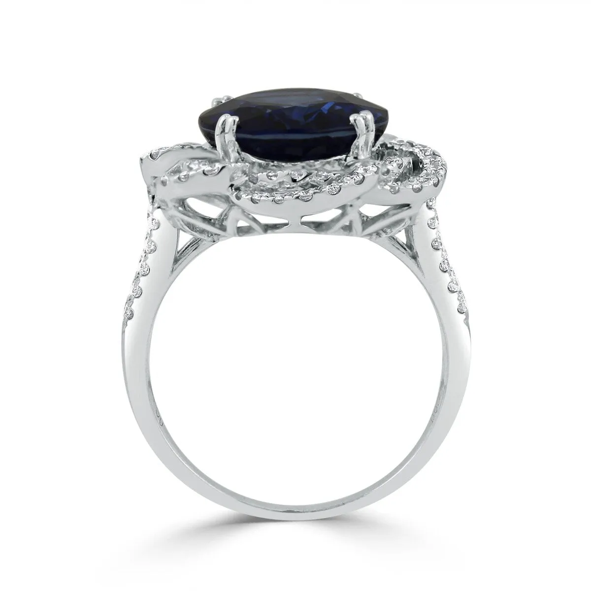 Auriya 18k Gold 8 1/2ct Oval Blue Sapphire Halo Diamond Engagement Ring 3/4ct TDW sold by Zulily product image thumbnail 5