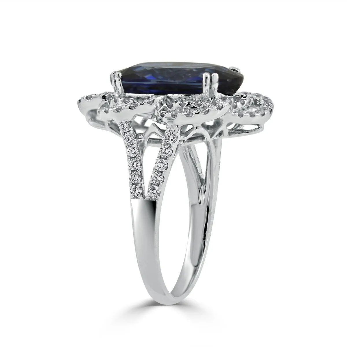 Auriya 18k Gold 8 1/2ct Oval Blue Sapphire Halo Diamond Engagement Ring 3/4ct TDW sold by Zulily product image thumbnail 4