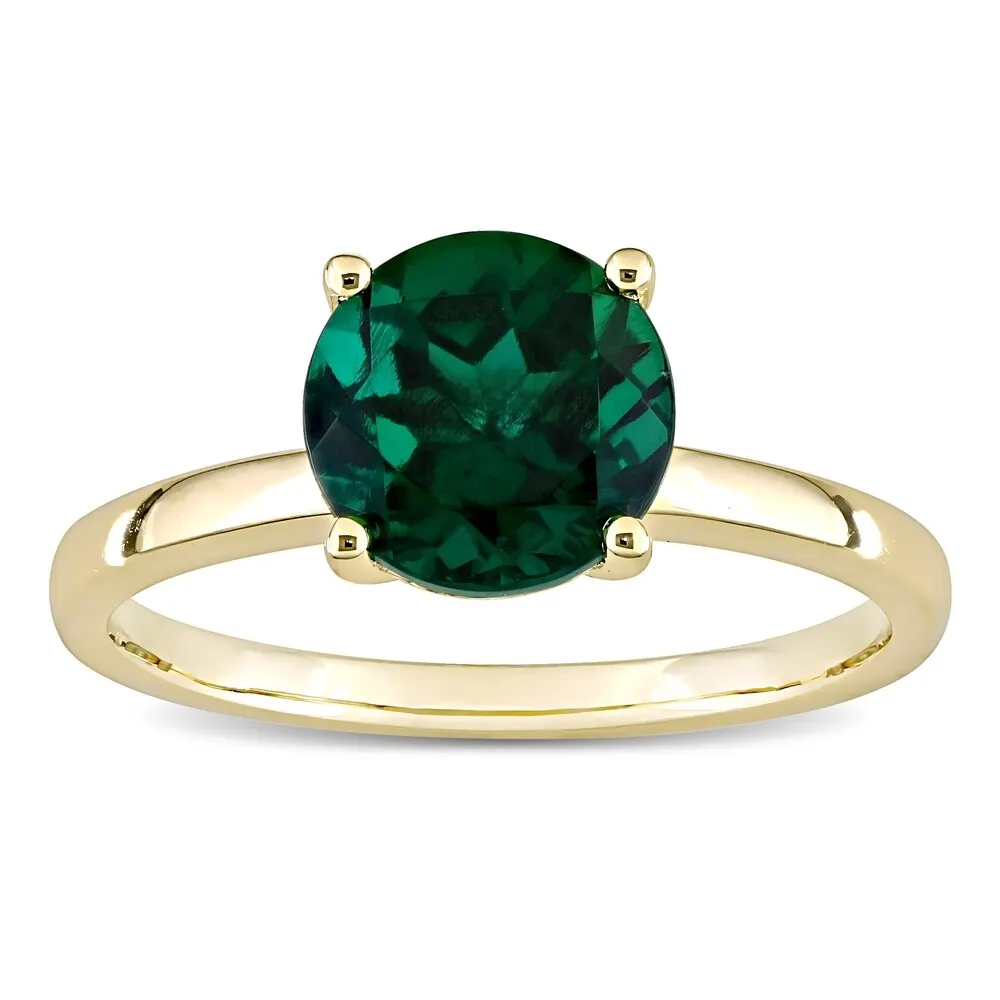 Miadora 10k Yellow Gold Created Emerald Solitaire Engagement Ring sold by Zulily product image thumbnail 2