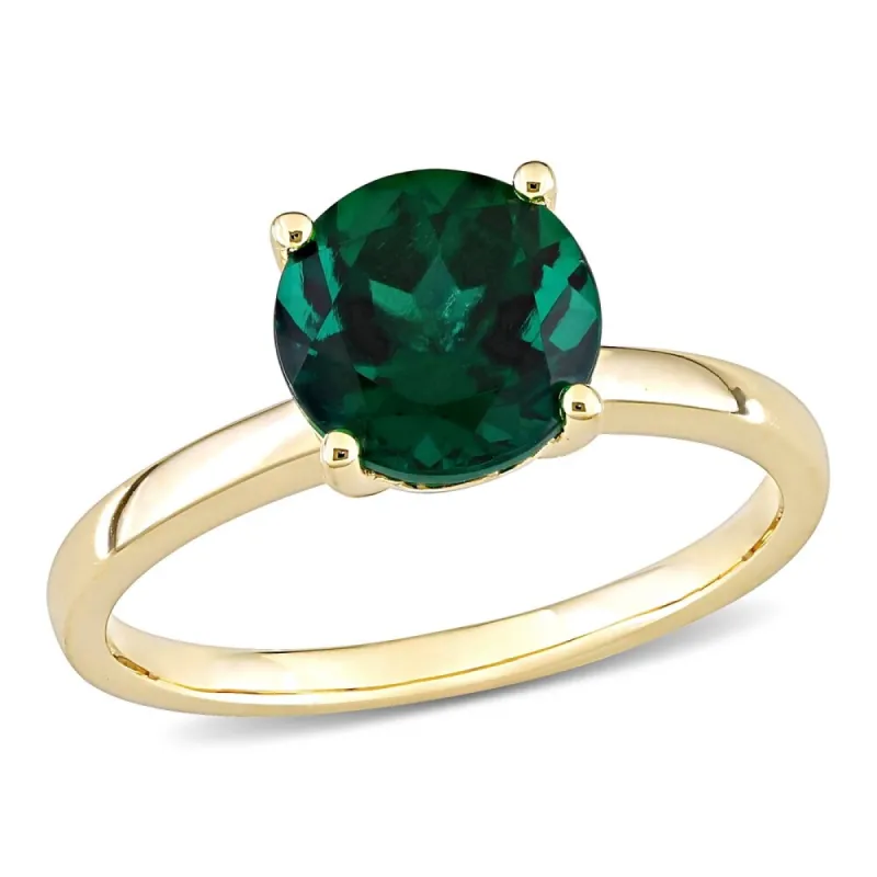 Miadora 10k Yellow Gold Created Emerald Solitaire Engagement Ring sold by Zulily