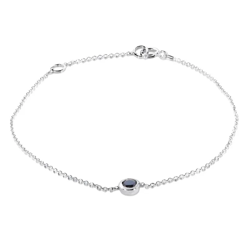 Annello by Kobelli 14k White Gold 1/4ct Black Diamond Solitaire Bezel Bracelet sold by Zulily