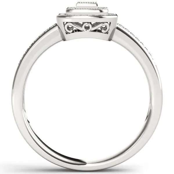 De Couer 10k White Gold 1/6ct TDW Diamond Double Halo Engagement Ring sold by Zulily product image thumbnail 3
